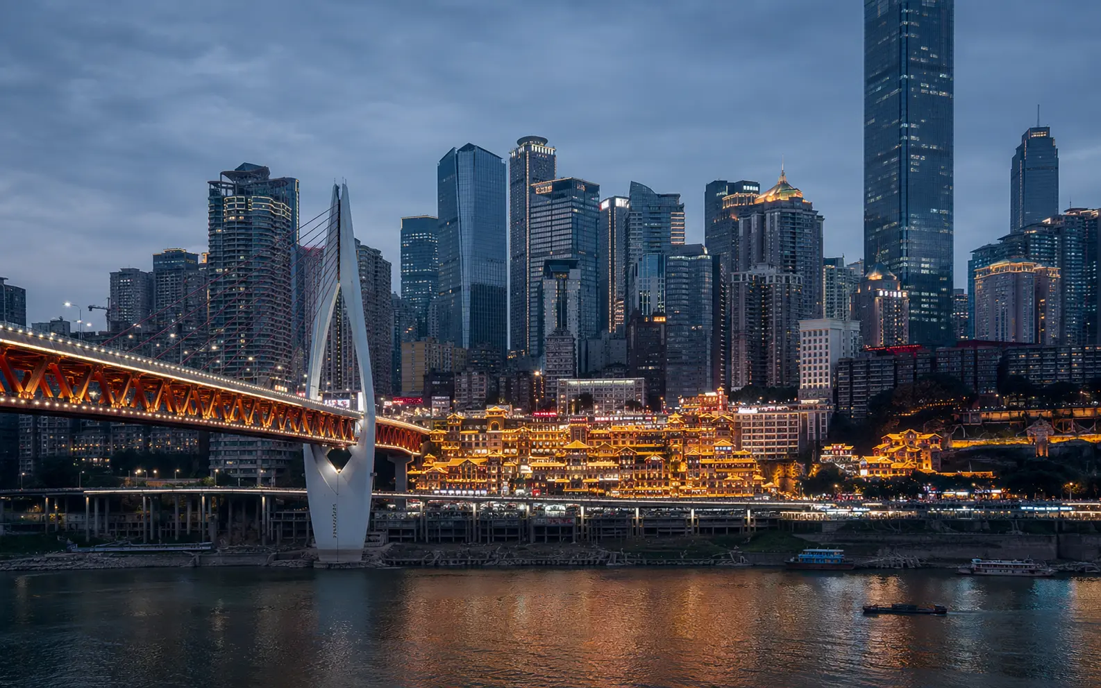 Chongqing and Wuhan city journey imagery