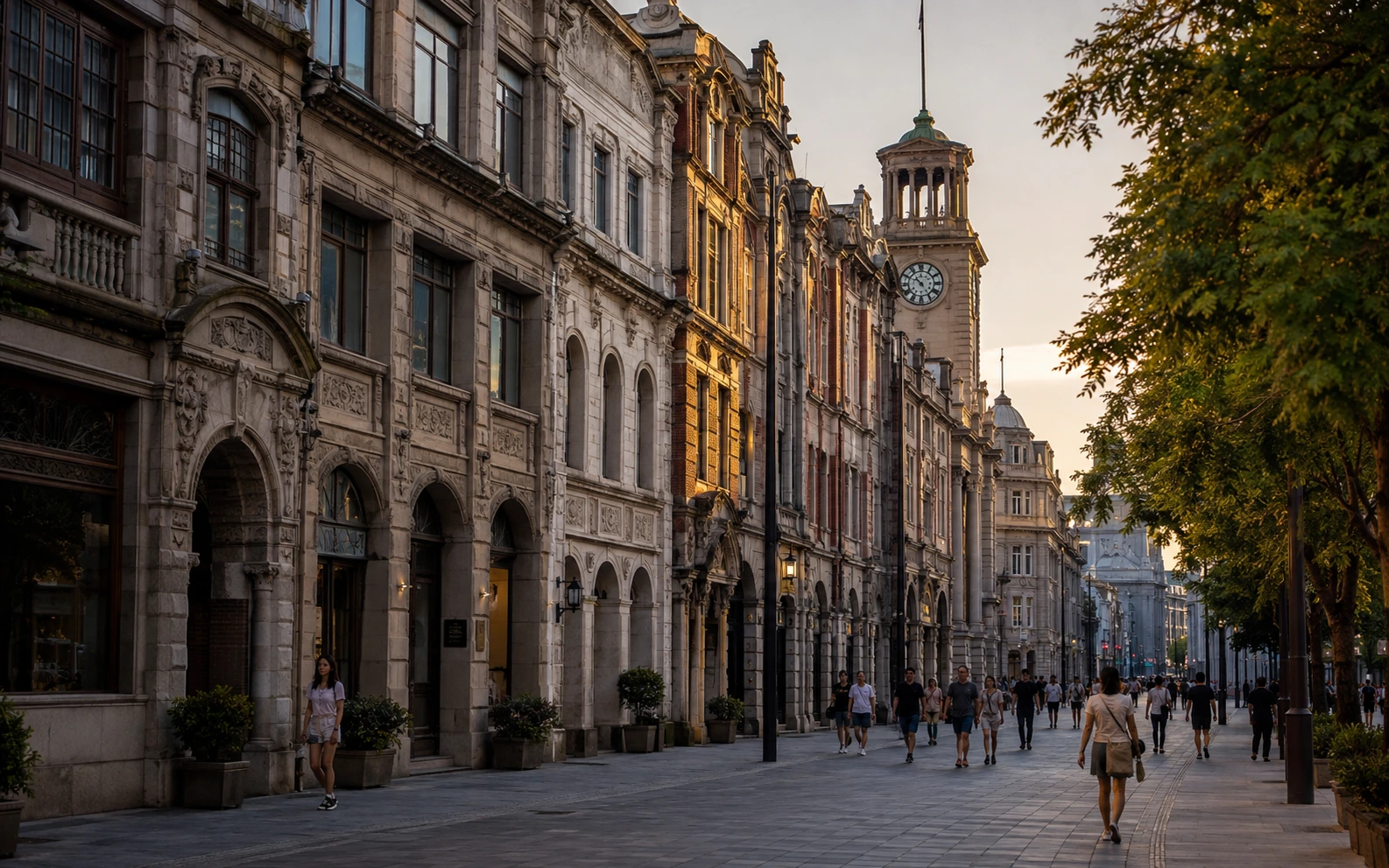 Historic Hankou architecture near Jianghan Road in Wuhan